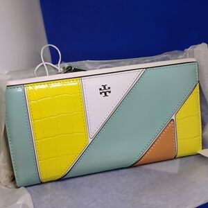 Tory Burch Colorblock Patchwork Wallet Brand New With Tags